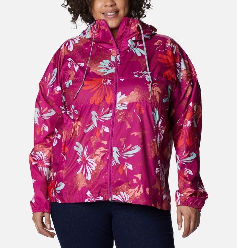 Columbia Flash Challenger Novelty Windbreaker Jakke Dame Blomster | Plus Size 56917I